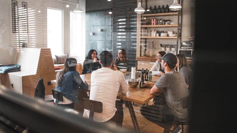 Professional team meeting in modern office